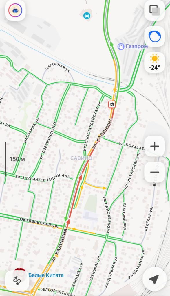 Дорожное происшествие на улице Калинина привело к образованию масштабной пробки