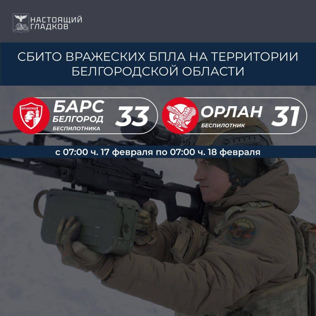Защитники неба: за сутки над Белгородской областью уничтожено 64 вражеских дрона