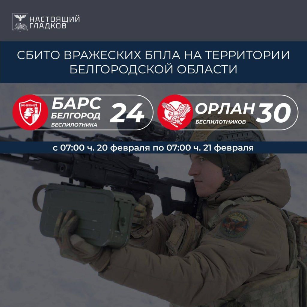За сутки в Белгородской области уничтожили более 50 вражеских дронов